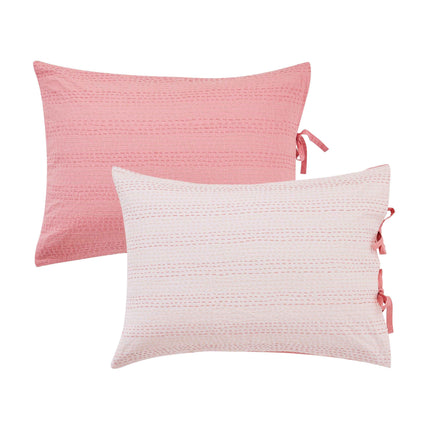 Hand Stitched Reversible Kantha Pillow Sham Pairs