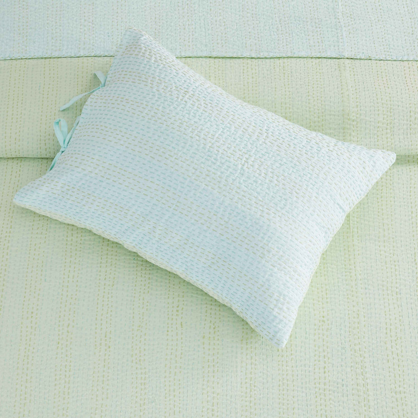 Hand Stitched Reversible Kantha Pillow Sham Pairs