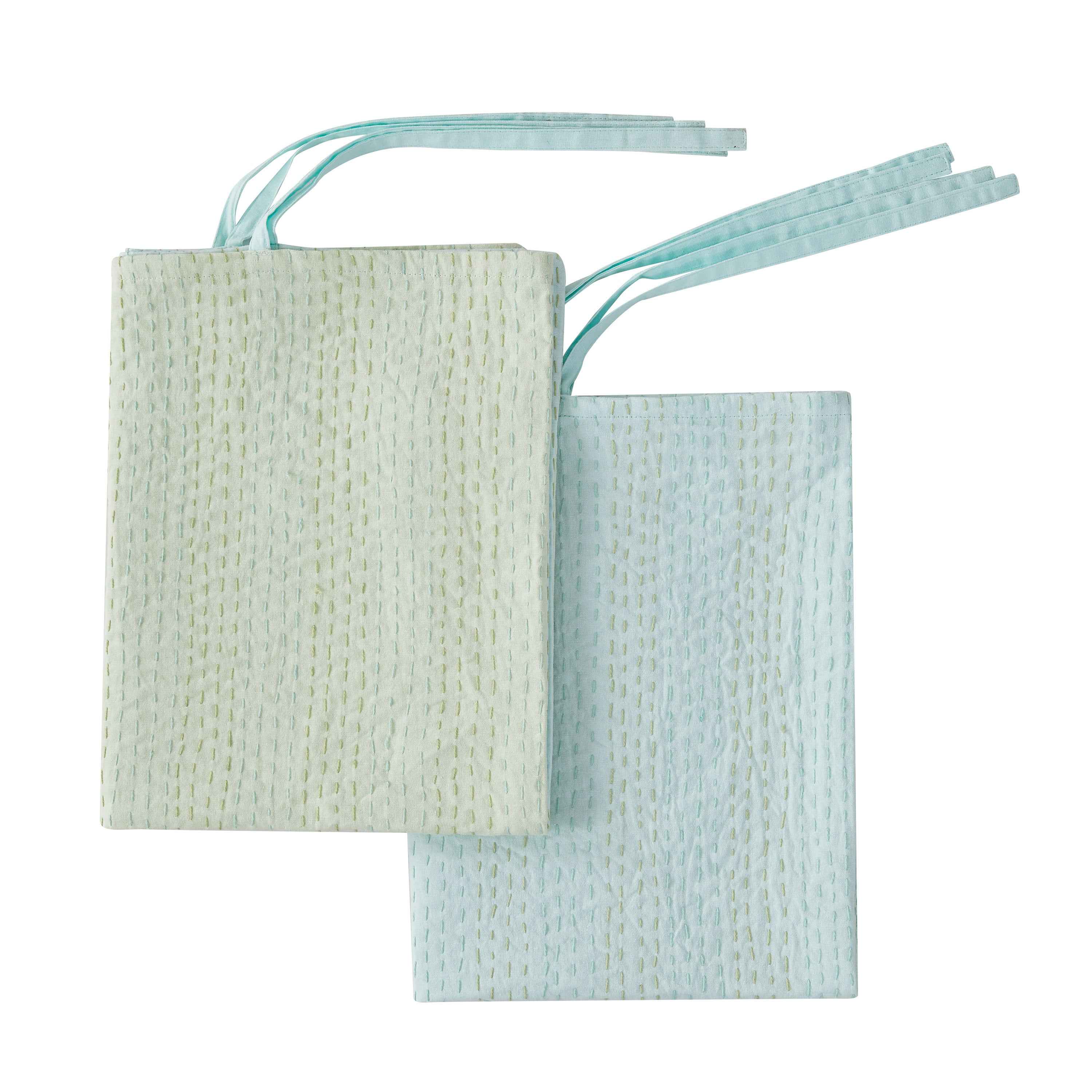 Hand Stitched Reversible Kantha Pillow Sham Pairs