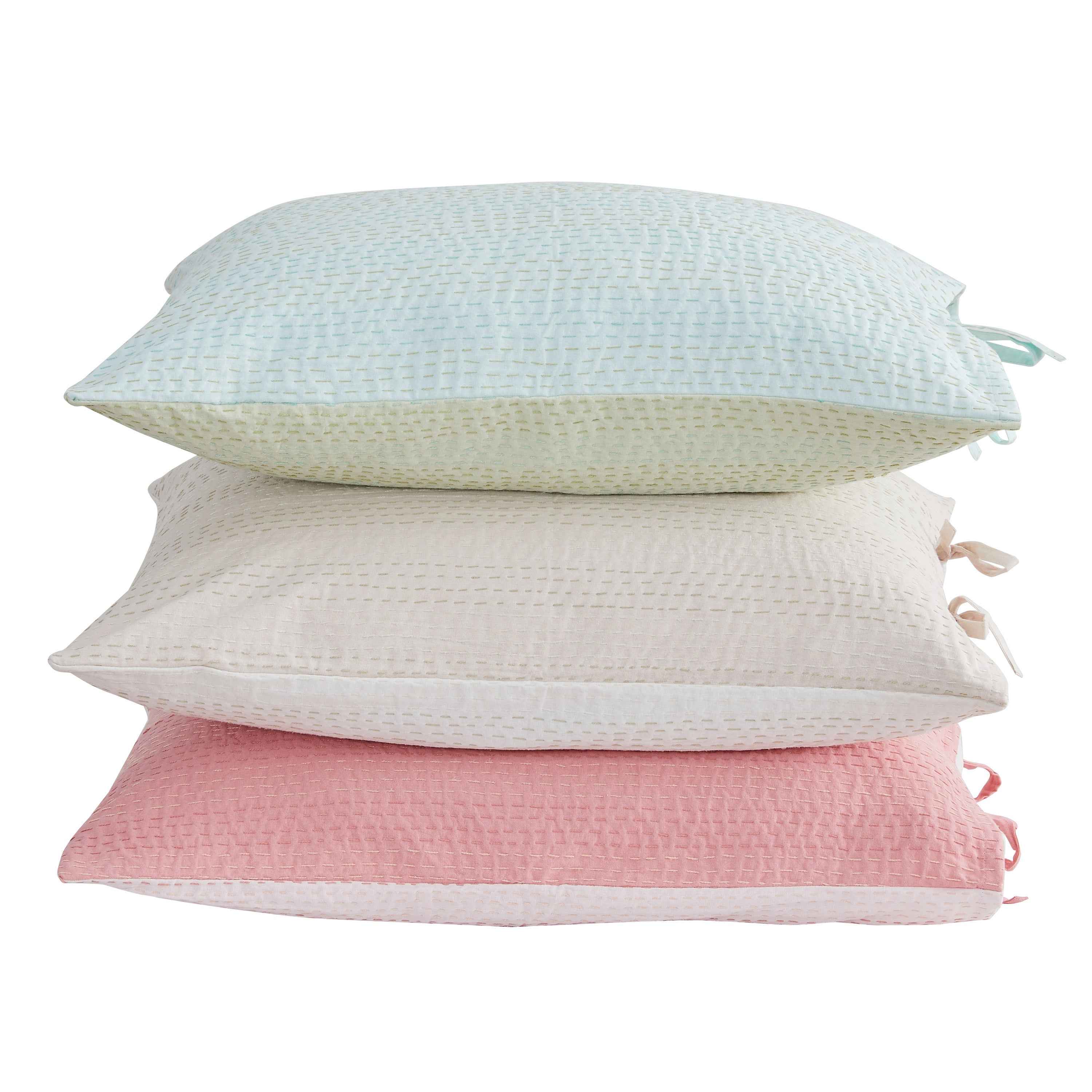 Hand Stitched Reversible Kantha Pillow Sham Pairs