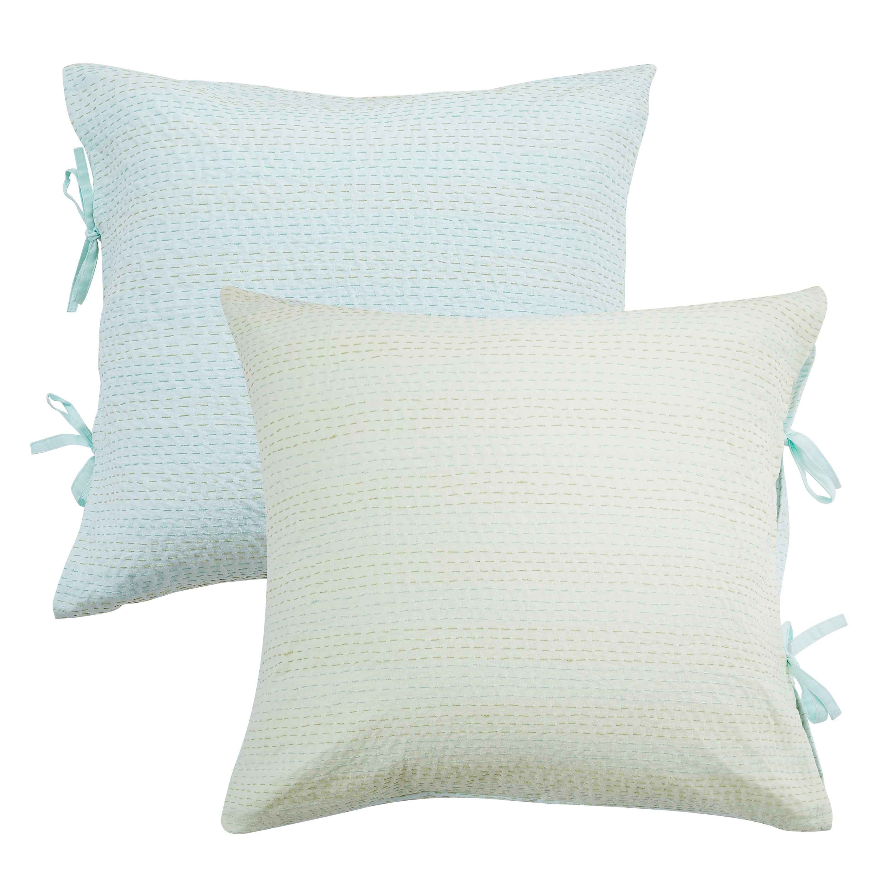 Hand Stitched Reversible Kantha Pillow Sham Pairs