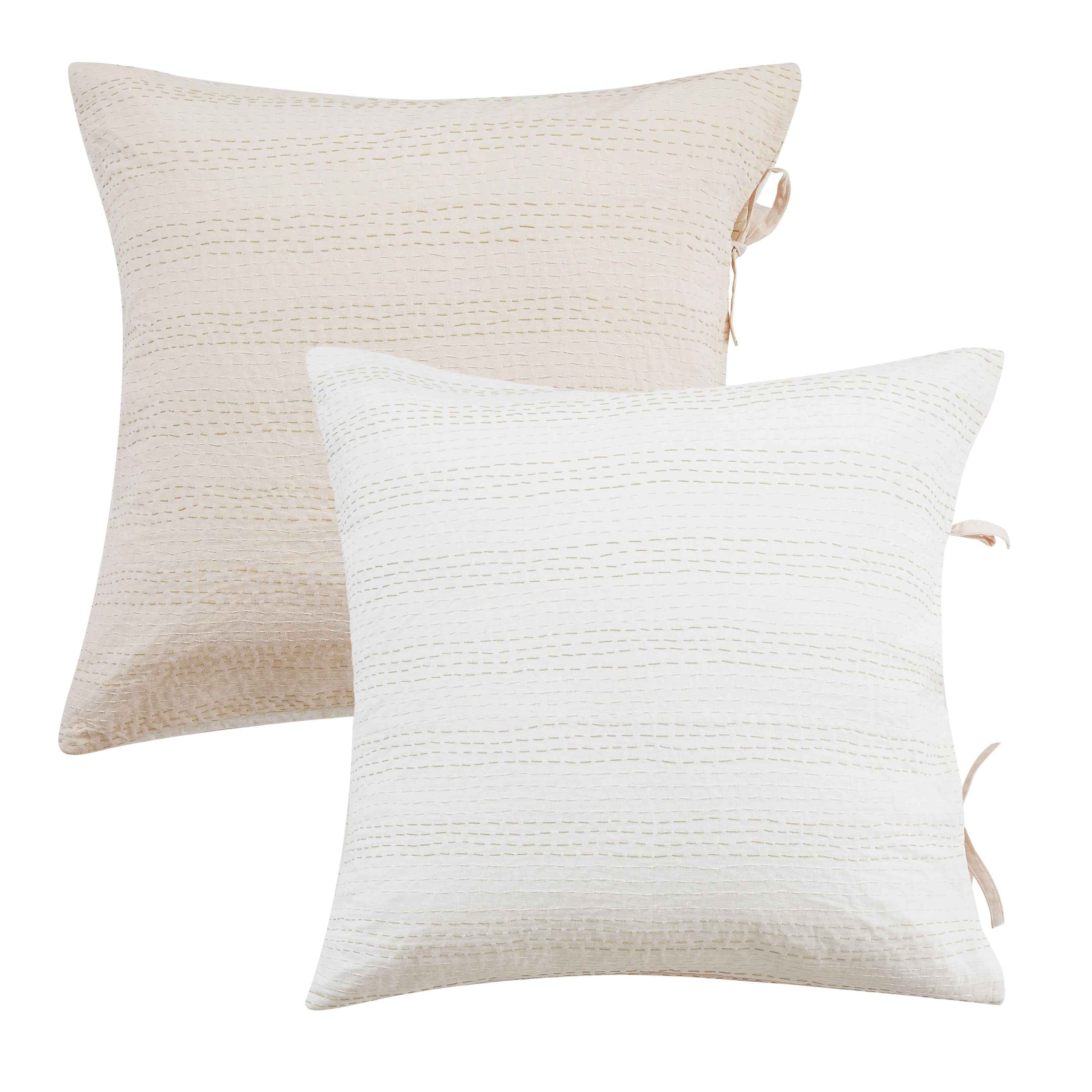 Hand Stitched Reversible Kantha Pillow Sham Pairs