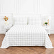 Grid Printed Cotton Percale Sheet Set
