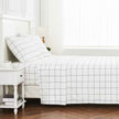 Grid Printed Cotton Percale Sheet Set
