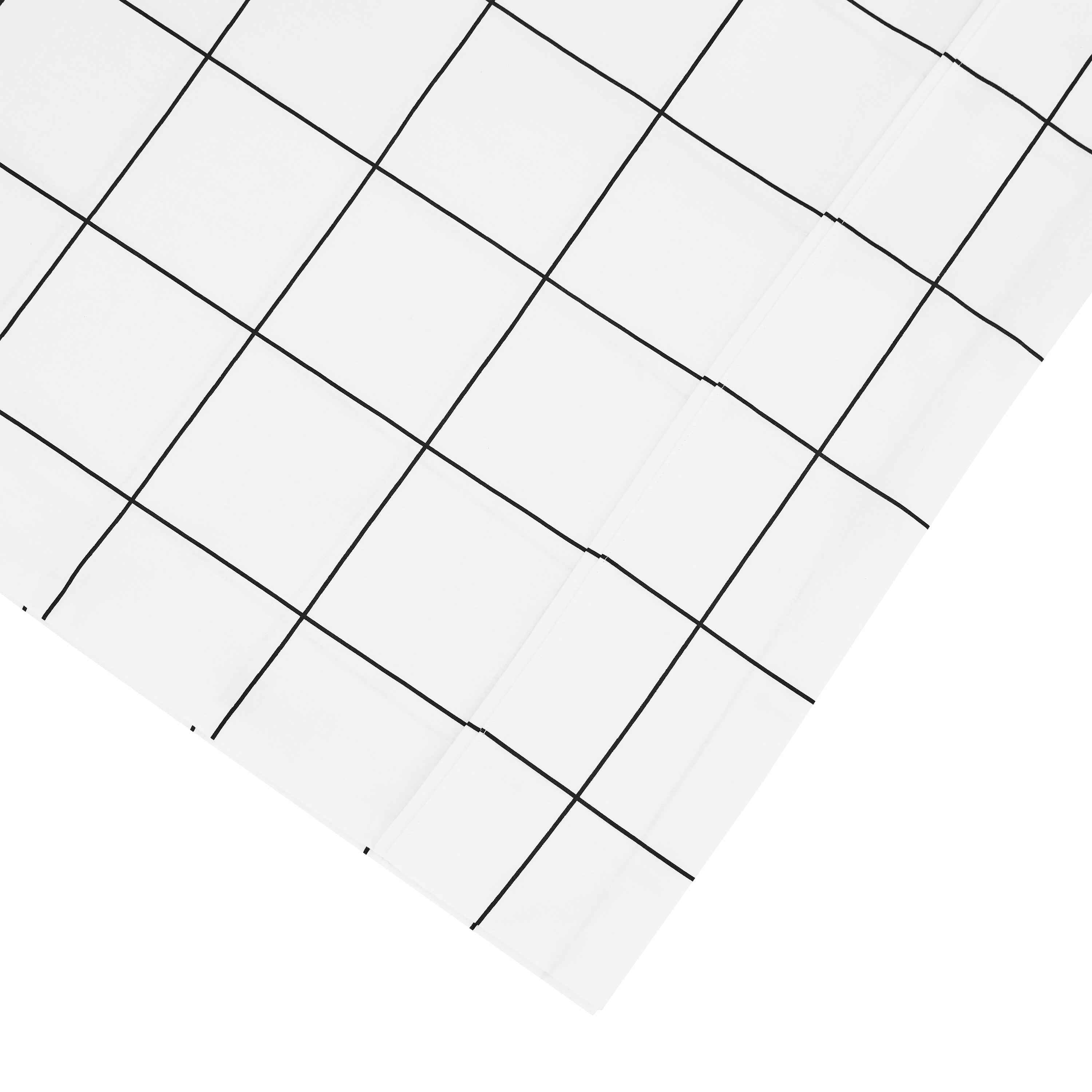 Grid Printed Cotton Percale Sheet Set