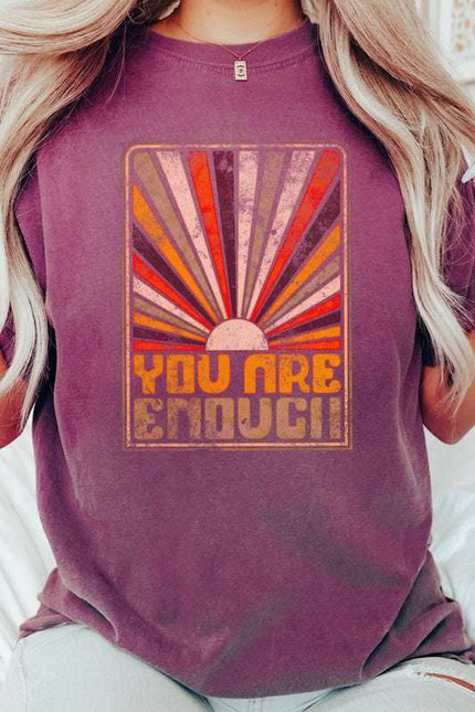 Sunrise You Are Enough Comfort Colors Graphic Tee - Pikemla