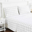 Grid Printed Cotton Percale Sheet Set