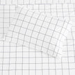 Grid Printed Cotton Percale Sheet Set