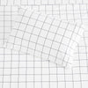 Grid Printed Cotton Percale Sheet Set