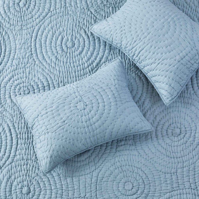 Halo Cotton Voile Hand Stitched Quilt Set