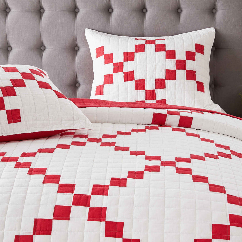 Irish Chain Patchwork Cotton Quilt Set
