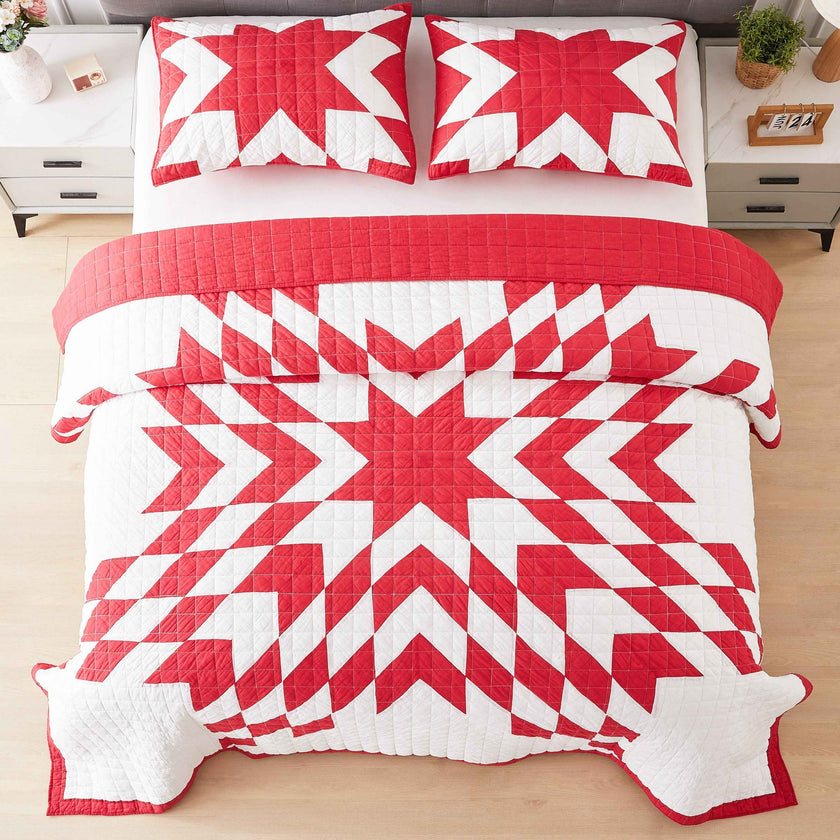 Star Patch Patchwork Cotton Quilt Set