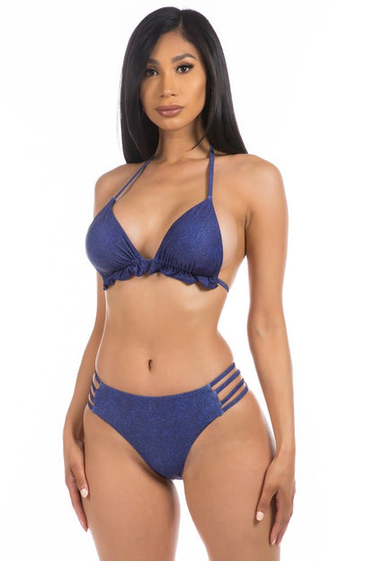 DENIM COLOR TWO PIECE BIKINI - Pikemla