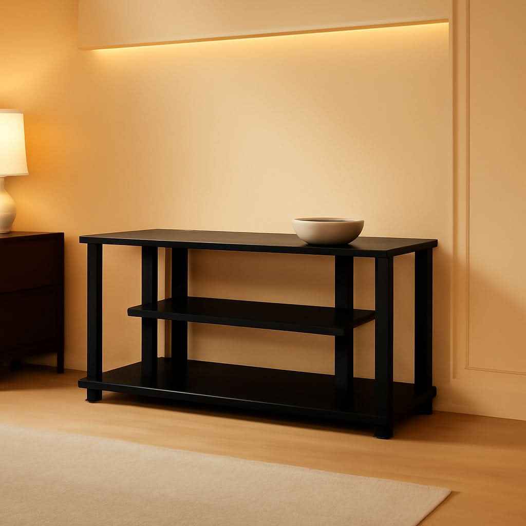 Turn-N-Tube 3-Tier TV Stand For 50-Inch TV Americano Black