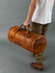 Leather Gym Travel Bag, Round