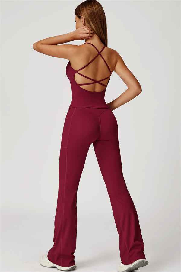 The Propel Crop Top Flared Leggings 2-Piece Set