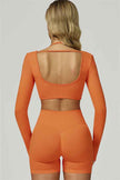 The Prime Long Sleeve Crop Top Shorts 2-Piece Set