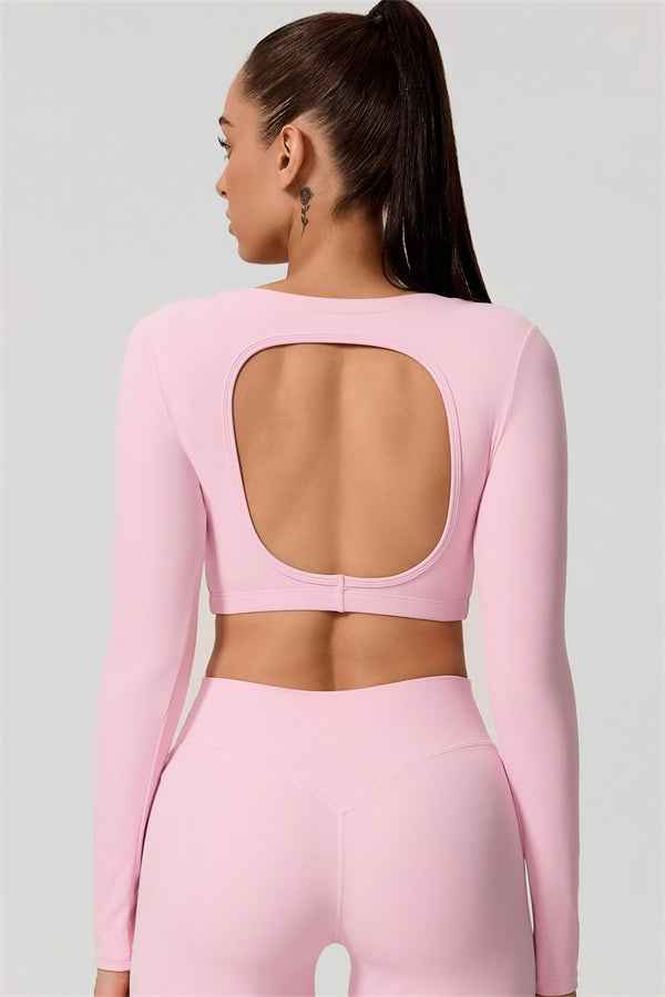 The Nestle Long Sleeve Crop Top Straight Leg Pants 2-Piece Set