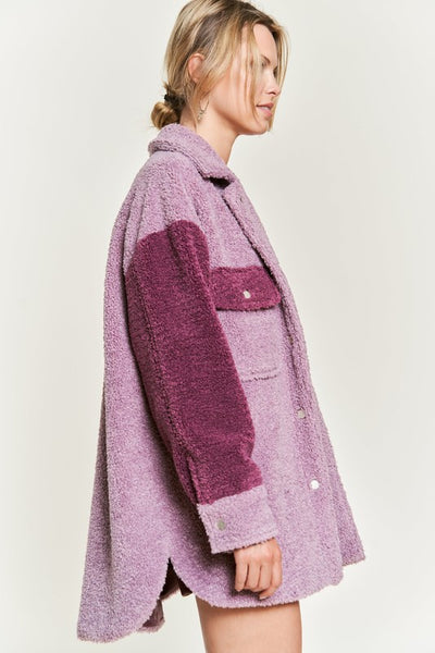 Colorblock sherpa jacket - Pikemla