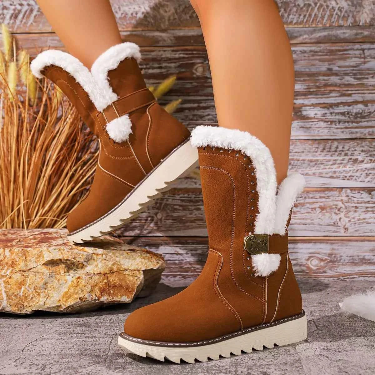Round Toe Platform Boots