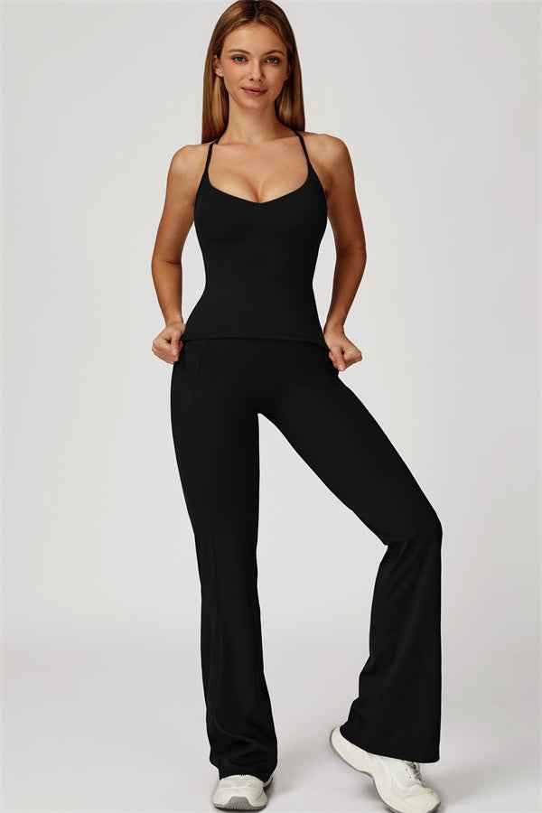 The Propel Crop Top Flared Leggings 2-Piece Set