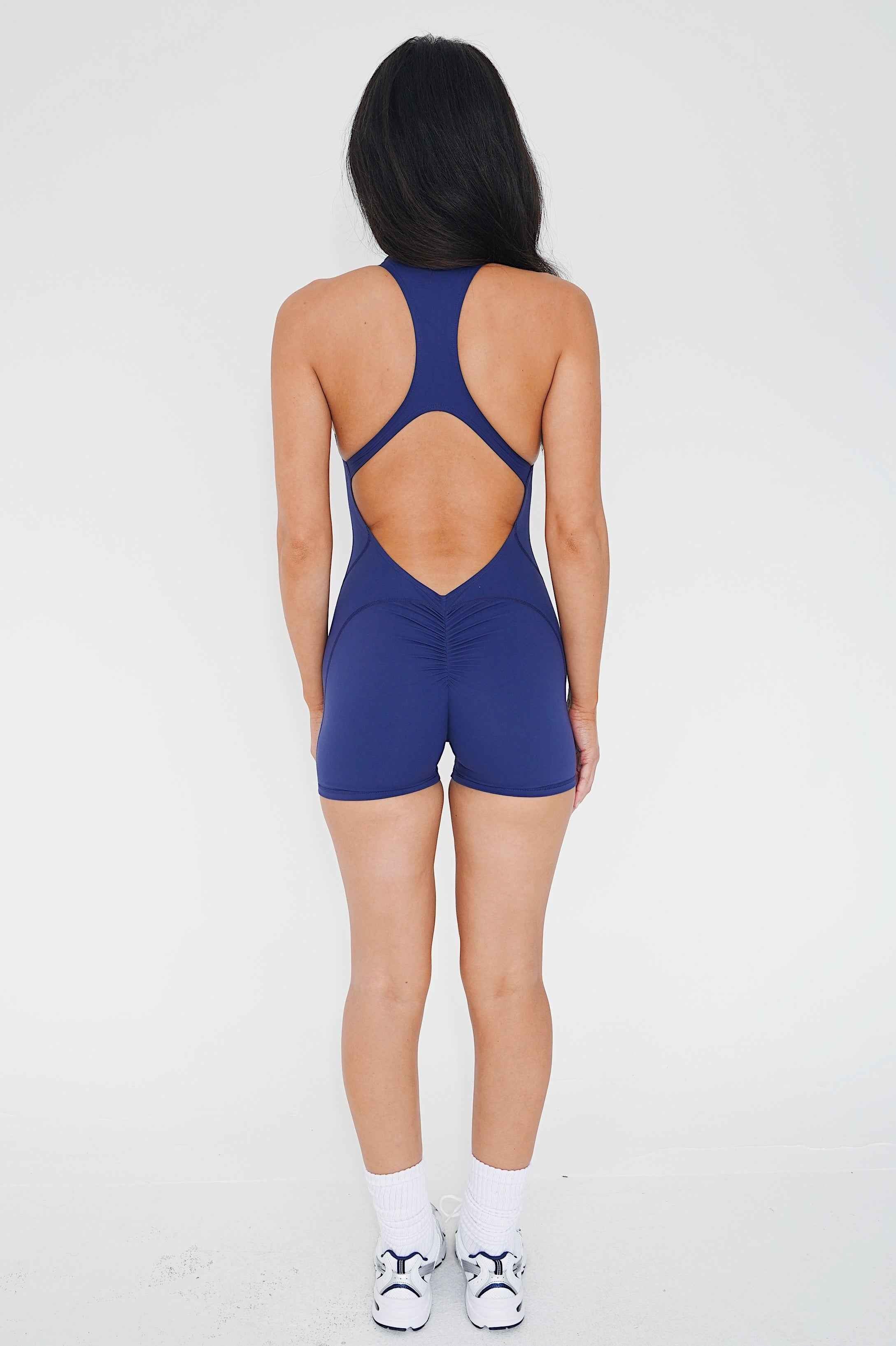 I am Limitless Zipper Bodysuit in Navy