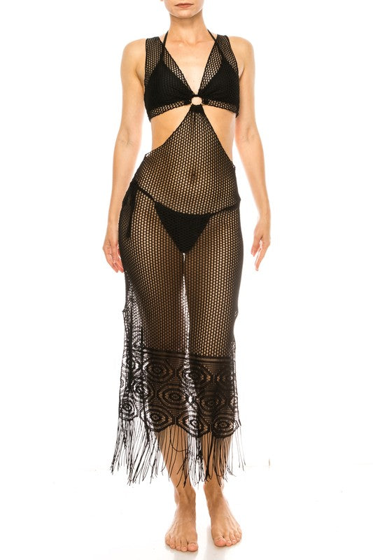 Bahamas Cutout Crochet Cover Up - Pikemla