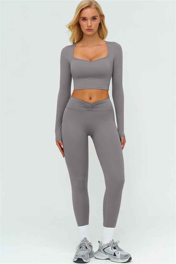 The Lushness Long Sleeve Crop top Leggings 2-Piece Set