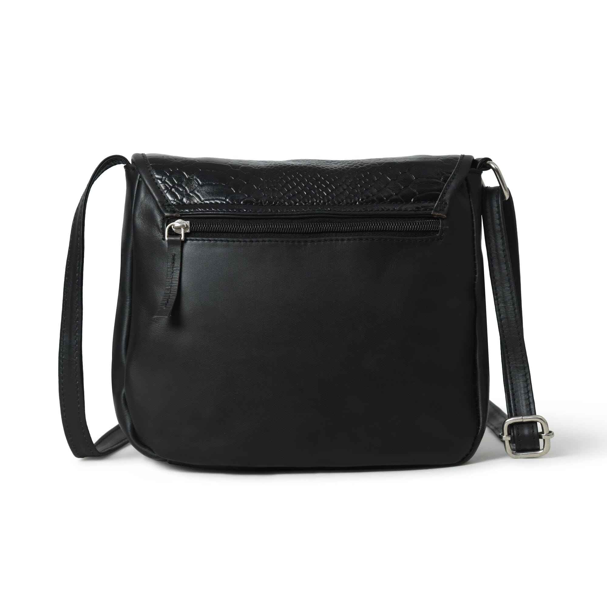 The Croco Satchel- Black