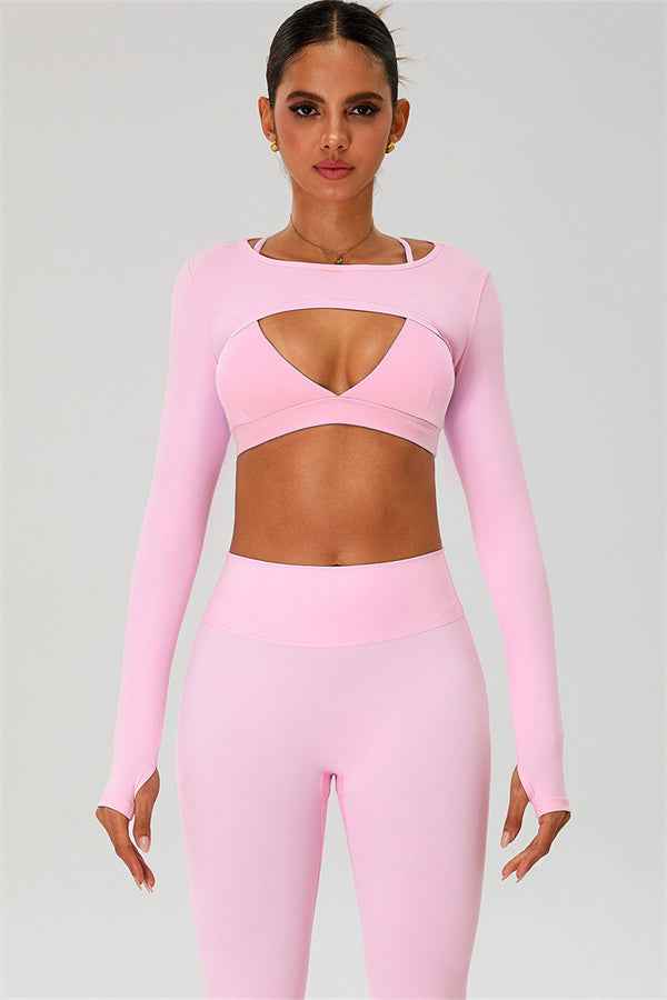 The Ember Sports Bra Crop Top Leggings 3-Piece Set
