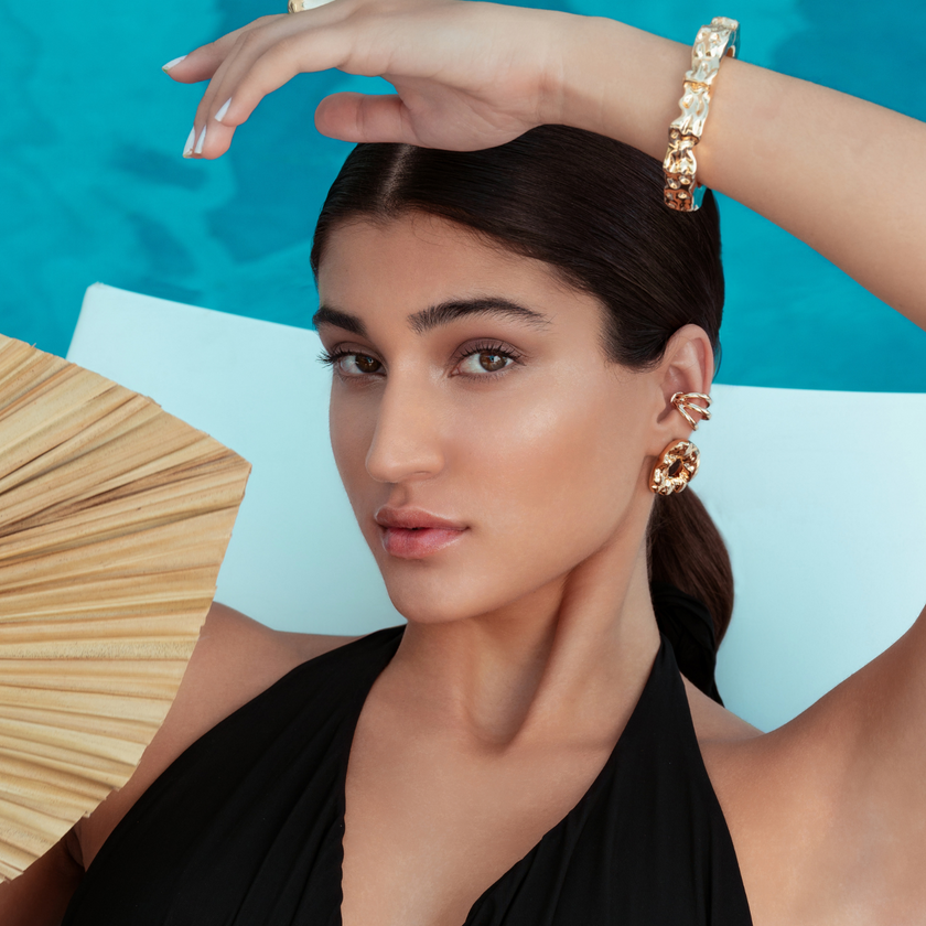 Nathalia Sculpted Hammered Earrings