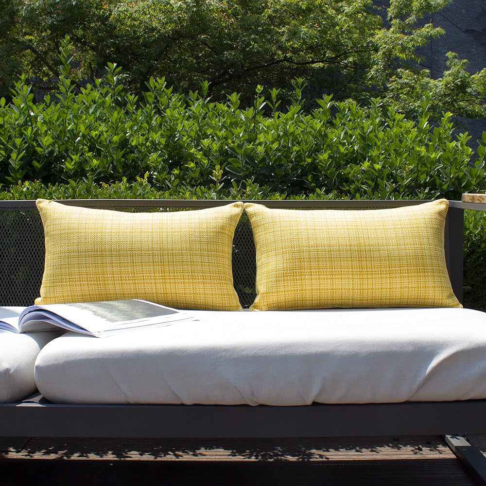 Premium Outdoor Waterproof Throw Pillow cover and Insert 2 sizes bright colors