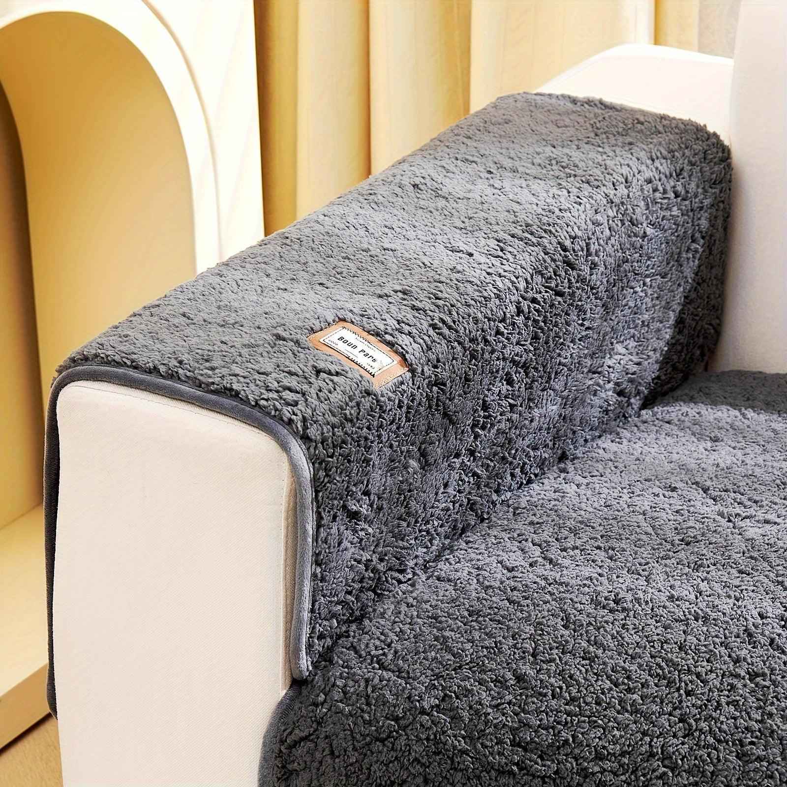 Durable 3 cushion couch cover | High-Quality Plush Sherpa Sofa Cover