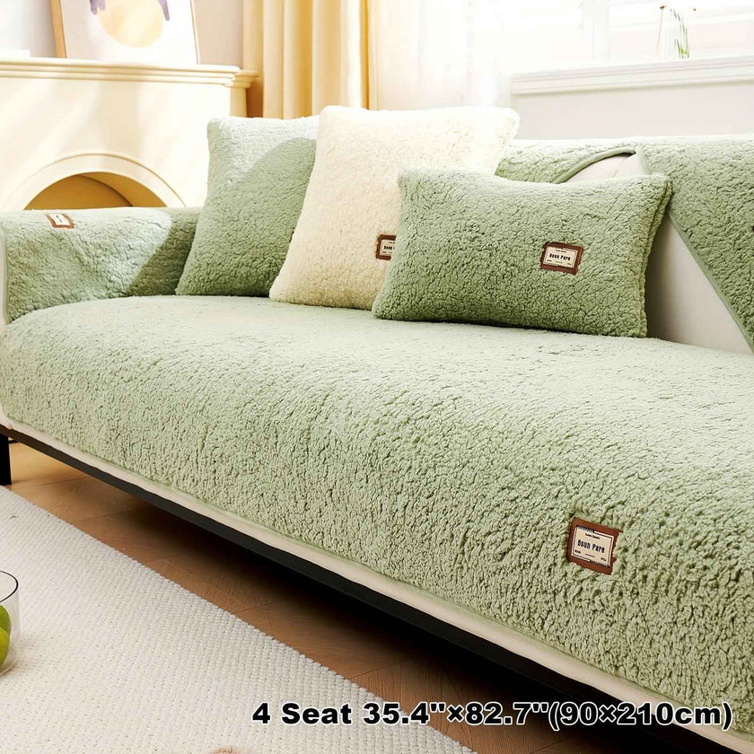 Durable 3 cushion couch cover | High-Quality Plush Sherpa Sofa Cover
