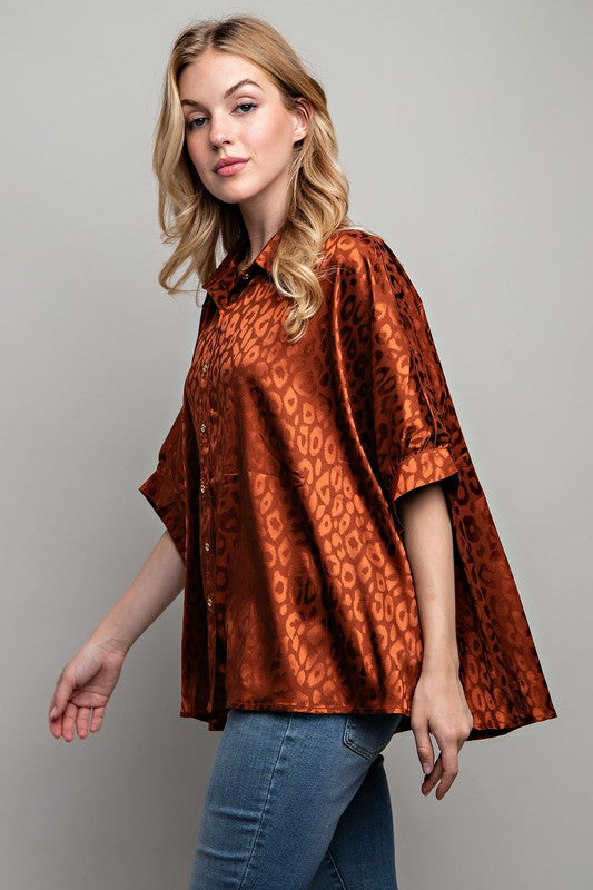 Satin Button Down Top - Pikemla