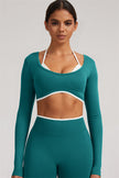 The Elevate Long Sleeve Crop top Shorts 2-Piece Set