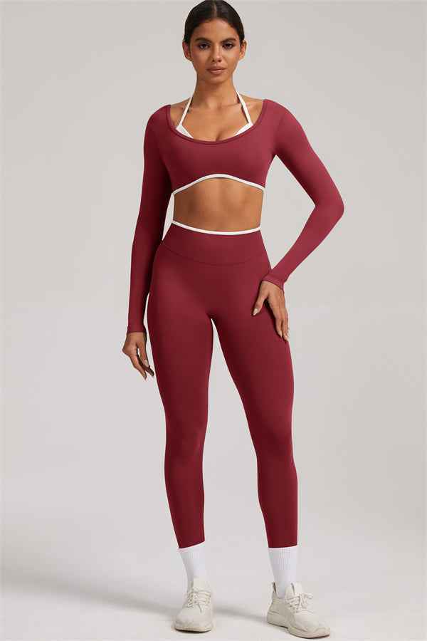 The Elevate Long Sleeve Crop top Leggings 2-Piece Set
