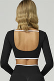 The Prime Line Long Sleeve Crop Top Shorts 2-Piece Set