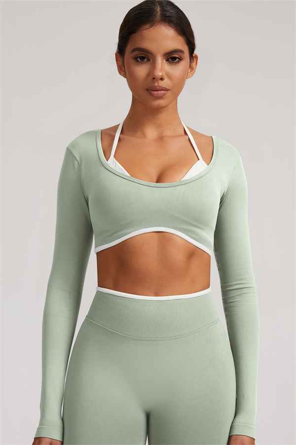The Elevate New Long Sleeve Crop top Leggings 2-Piece Set