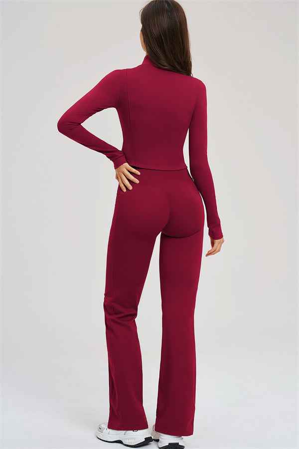 The Sizzle Zip Jacket Flared Leggings 2-Piece Set