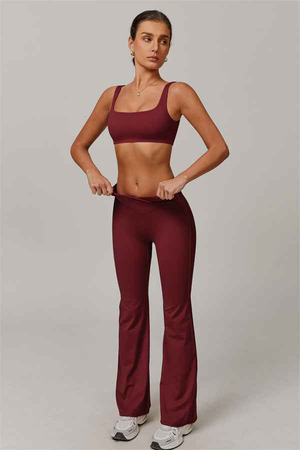 The Halo Sports Bra Flared Leggings 2-Piece Set