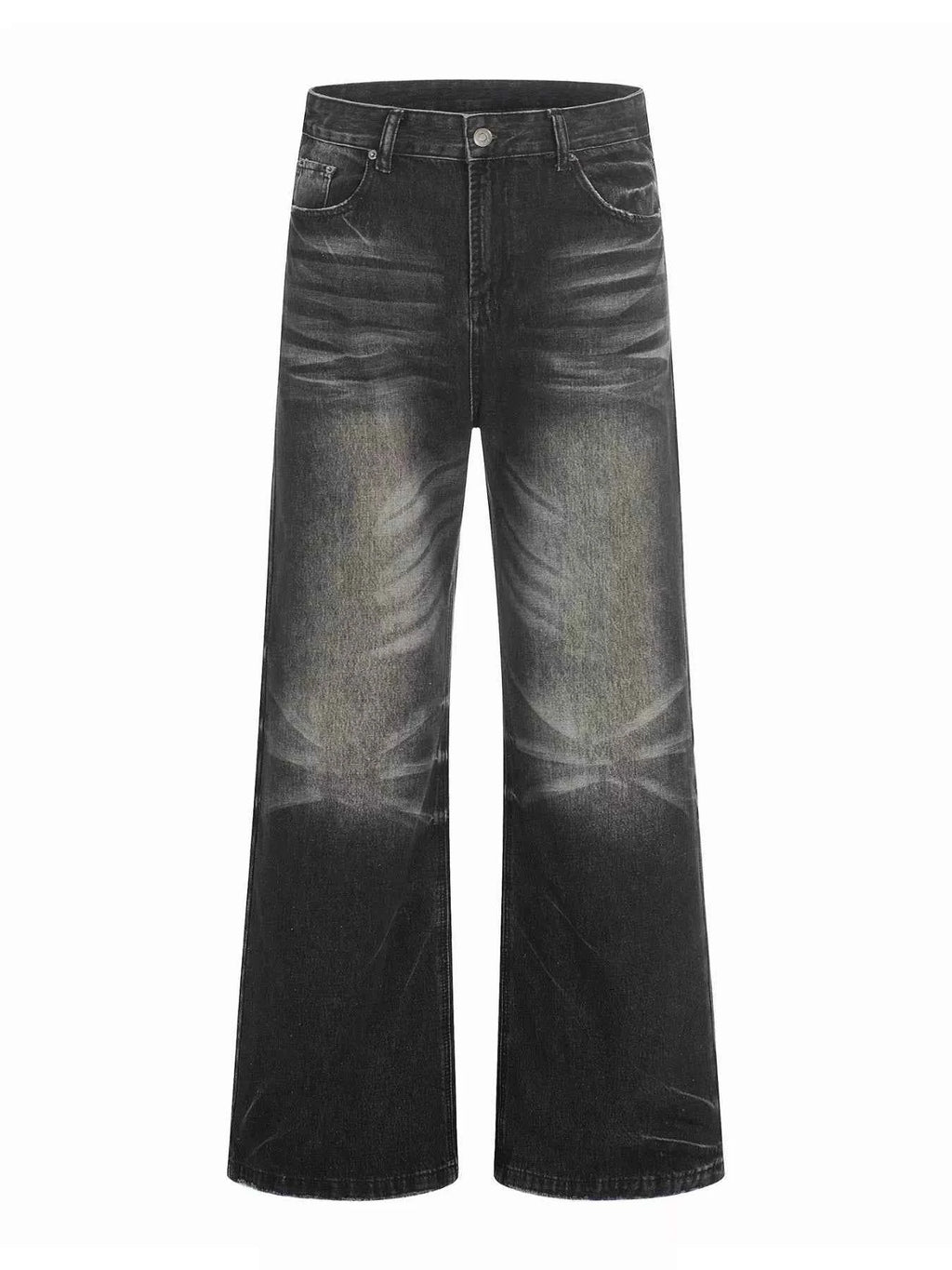 Men's Full Size Vintage Wash Wide Leg Jeans Plus Size