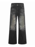 Men's Full Size Vintage Wash Wide Leg Jeans Plus Size
