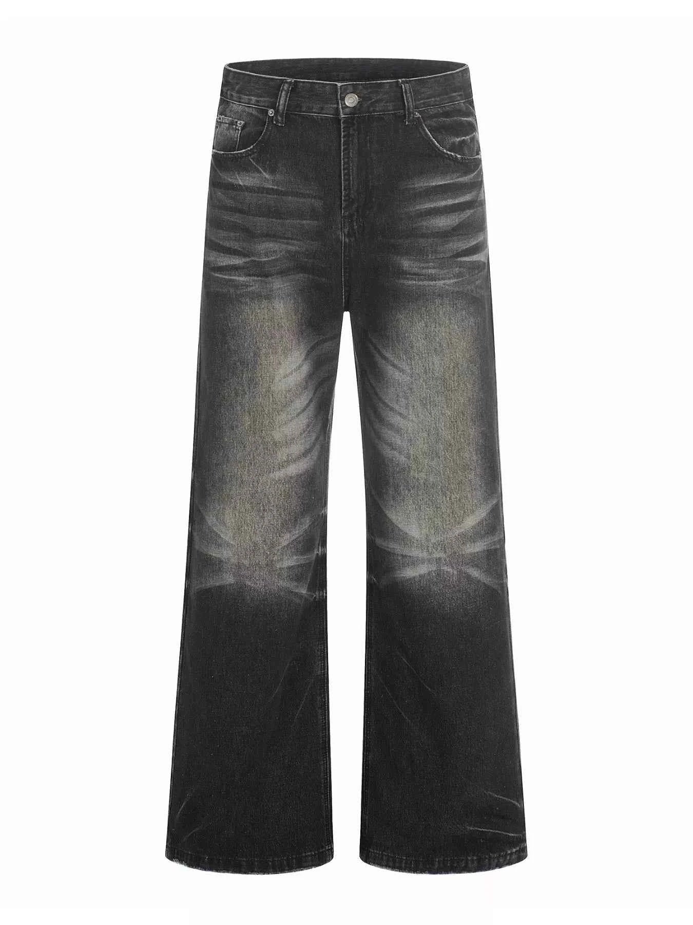 Men's Full Size Vintage Wash Wide Leg Jeans Plus Size