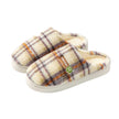 Women's Home Plush Warm Non-slip Plaid Cotton Shoes