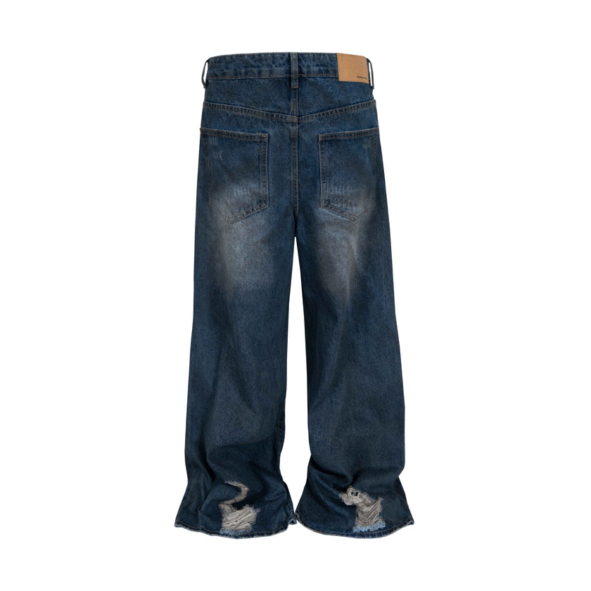 AZUL DISTRESSED CAMO PATCHWORK DENIM