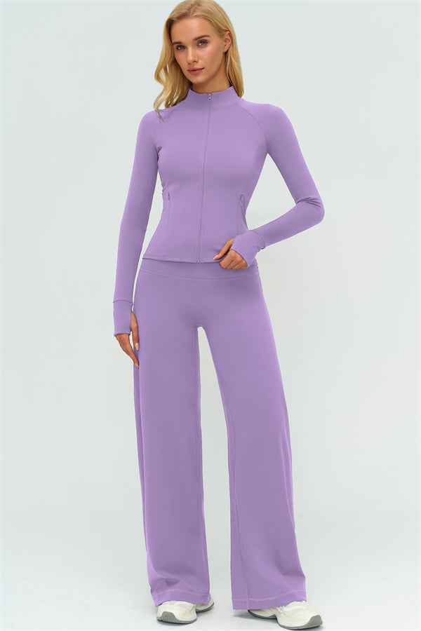 The Twirl Zip Jacket New Straight Leg Pants 2-Piece Set