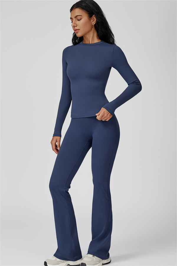 The Oasis Long Sleeve T-shirt Flared Leggings 2-Piece Set