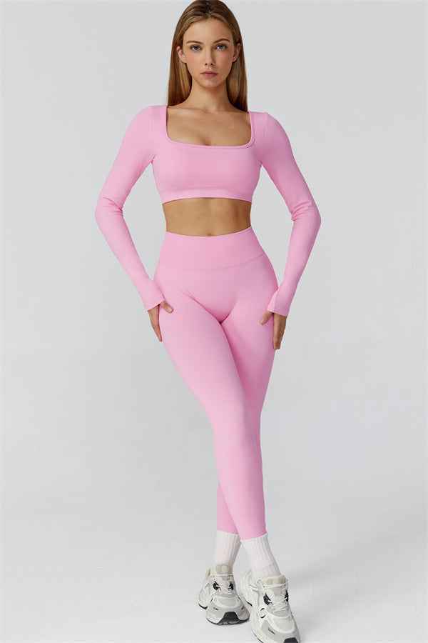 The Reign Long Sleeve Crop Top Leggings 2-Piece Set