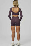 The Prime Long Sleeve Crop Top Shorts 2-Piece Set